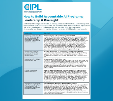 How to Build Accountable AI Programs: Leadership and Oversight Guide